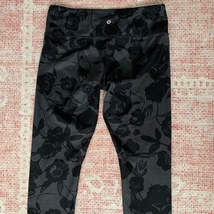 Lululemon cropped floral leggings.